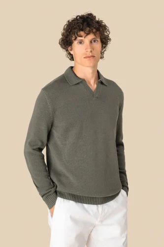 Maglione da uomo con colletto a polo