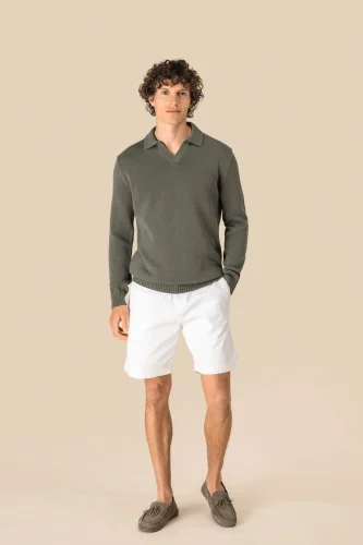 Maglione da uomo con colletto a polo
