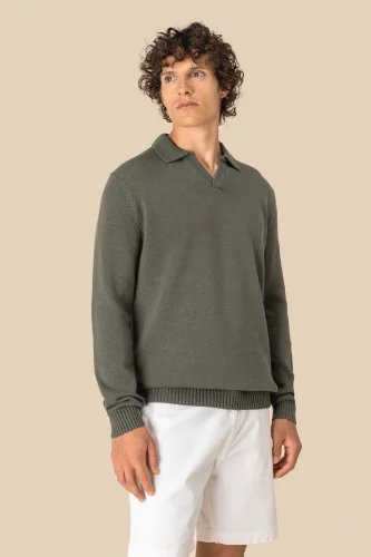 Maglione da uomo con colletto a polo