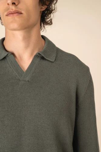 Maglione da uomo con colletto a polo