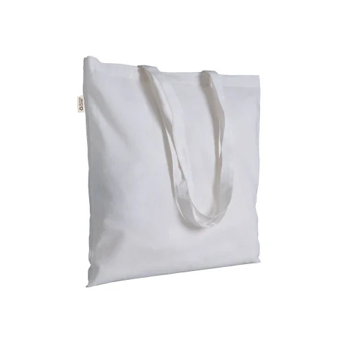 Borsa shopper a tinta unita in cotone riciclato