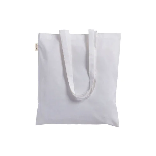 Borsa shopper a tinta unita in cotone riciclato