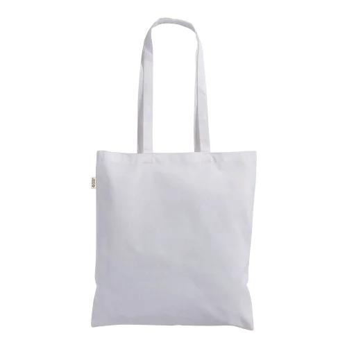 Borsa shopper a tinta unita in cotone riciclato