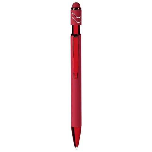 Penna a sfera touch screen con antistress fidget spinner e refill blu