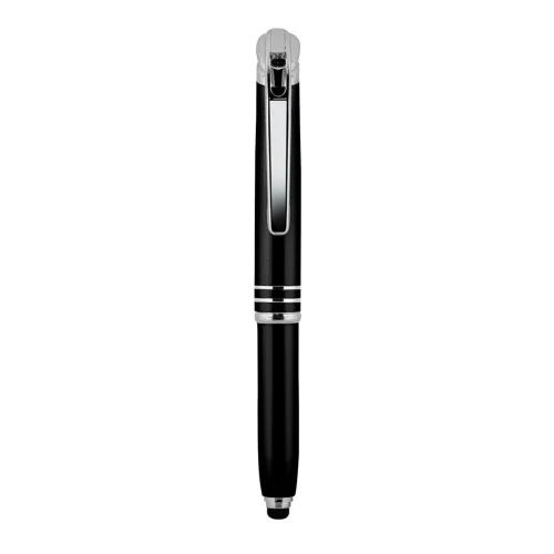 Penna a sfera touch screen e luce in alluminio e metallo