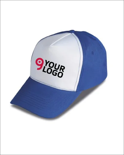 Cappellino golf 5 pannelli bicolore in 100% poliestere