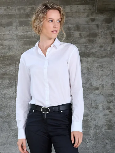 Camicia in tessuto popeline elastico