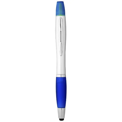 Penna a sfera Nash 3-in-1 nera con evidenziatore e stylus