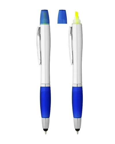 Penna a sfera Nash 3-in-1 nera con evidenziatore e stylus