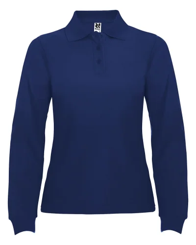 Polo donna Estrella manica lunga 100% cotone, regular fit 220g