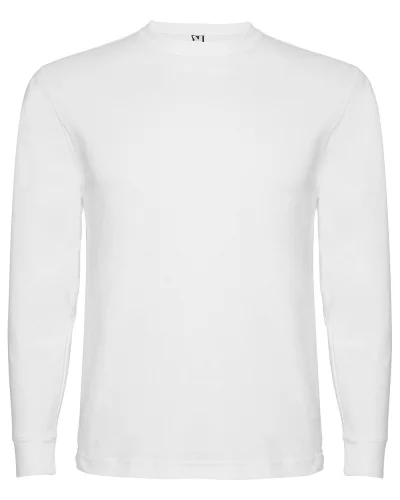 Pointer T-shirt uomo manica lunga cotone 165g girocollo casual Bianco