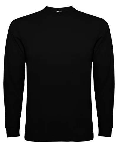 Pointer T-shirt uomo manica lunga cotone 165g girocollo casual Nero