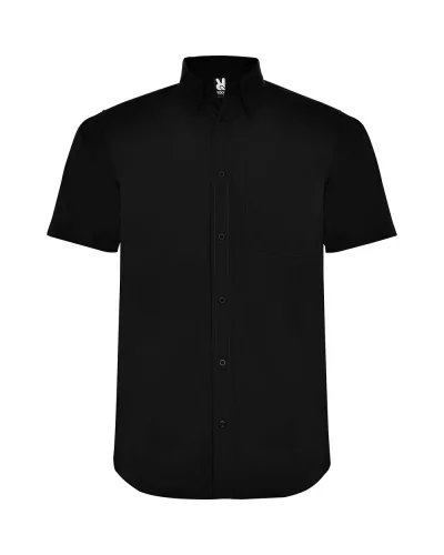 Camicia Aifos uomo manica corta Nero