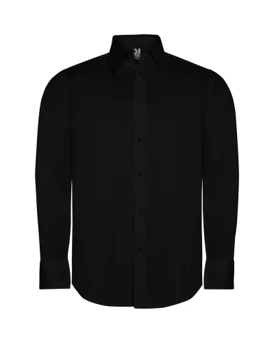 Camicia Moscu Uomo in Cotone Stretch Nero