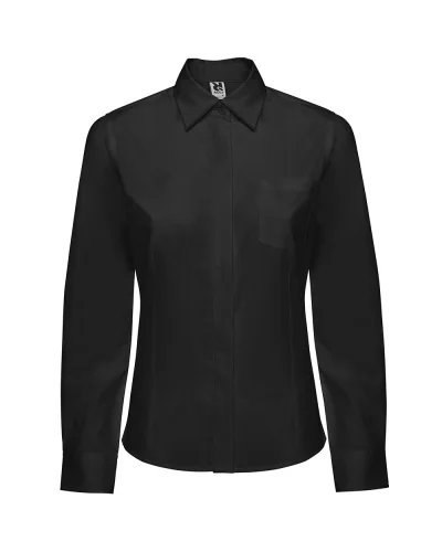 Camicia Sofia Slim Fit donna, poliestere e cotone 130g Nero