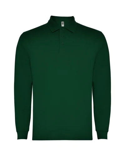 Polo Carpe uomo manica lunga, cotone poliestere, regular fit Verde Bottiglia