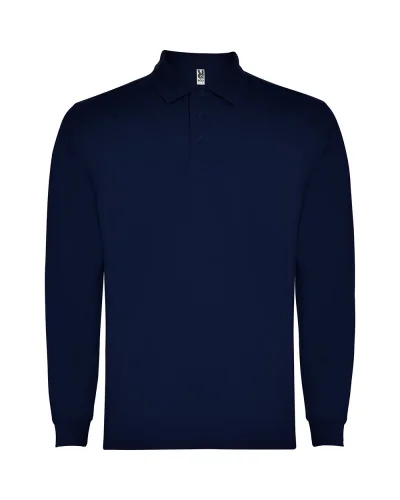 Polo Carpe uomo manica lunga, cotone poliestere, regular fit Blu Navy