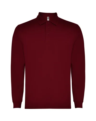 Polo Carpe uomo manica lunga, cotone poliestere, regular fit Granata