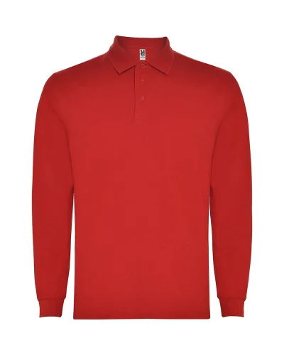 Polo Carpe uomo manica lunga, cotone poliestere, regular fit Rosso