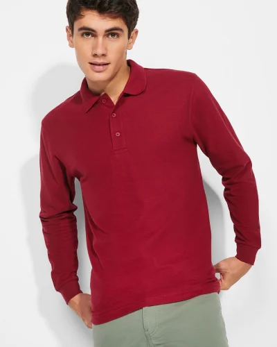 Polo Carpe uomo manica lunga, cotone poliestere, regular fit