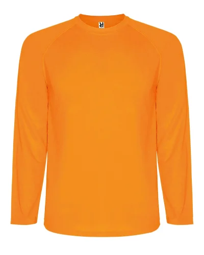 T-shirt Montecarlo lunga, traspirante, 100% poliestere Arancione Fluo