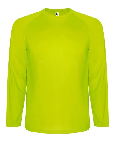 T-shirt Montecarlo lunga, traspirante, 100% poliestere Giallo Fluo