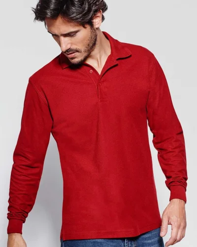 Polo Carpe uomo manica lunga, cotone poliestere, regular fit