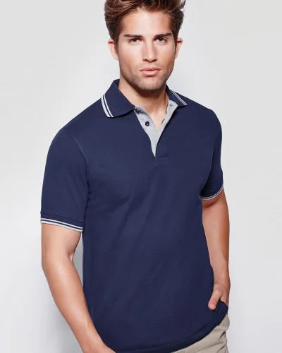 Polo Montreal uomo 100% cotone, manica corta, colletto 3 bottoni
