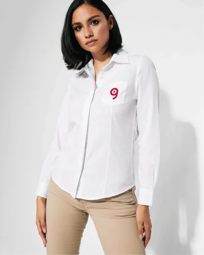 Camicia Sofia Slim Fit donna, poliestere e cotone 130g