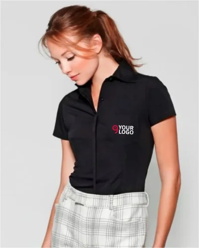 Camicia Sofia Donna Slim, Poliestere-Cotone, Manica Corta