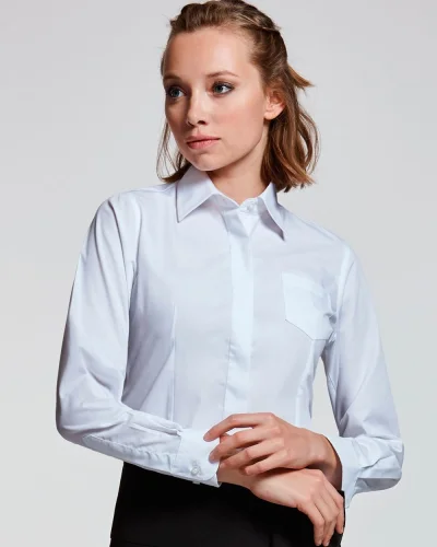 Camicia Sofia Slim Fit donna, poliestere e cotone 130g