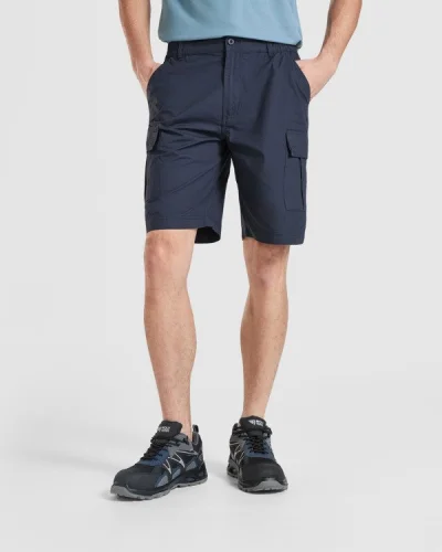 Shorts Amazonas uomo cotone 200g, molte tasche, elastico