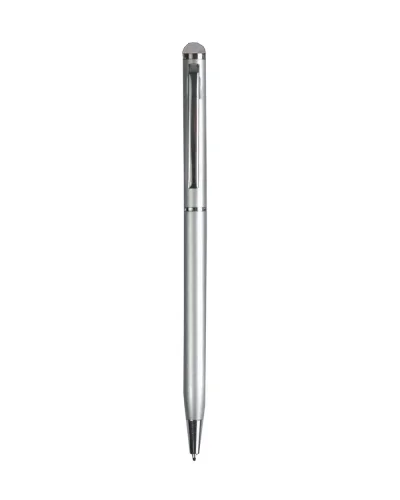 Penna twist metallo con gommino touch e refill nero