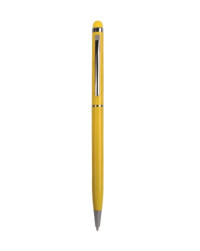 Penna twist metallo con gommino touch e refill nero