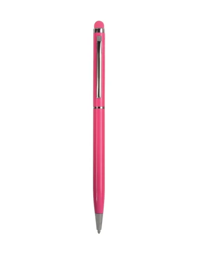 Penna twist metallo con gommino touch e refill nero