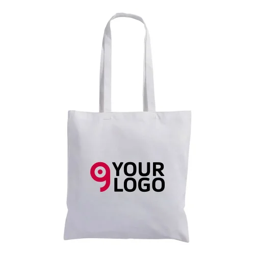 Shopper in cotone con manici lunghi