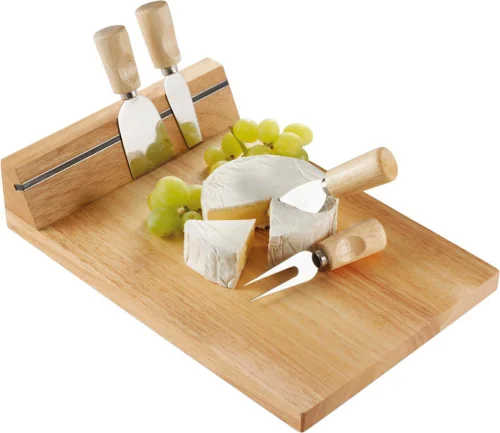 Set tagliere formaggi arlo | legno di gomma | 4 pz