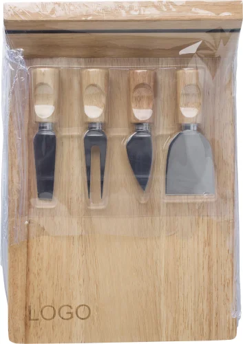 Set tagliere formaggi arlo | legno di gomma | 4 pz