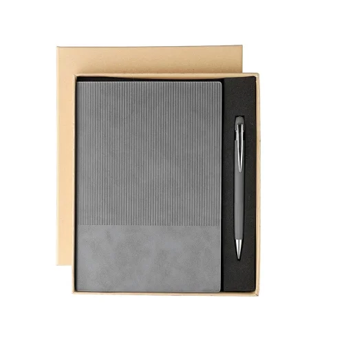 Set regalo taccuino e penna in pu e alluminio