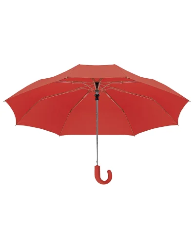Mini ombrello automatico , poliestere con manico gommato Rosso
