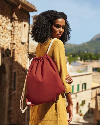 Borsa in Cotone Organico Canvas BIO  Beige Manici Lunghi