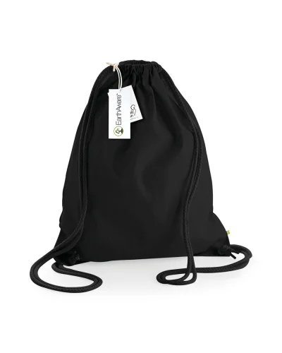 Borsa in Cotone Organico Canvas BIO  Beige Manici Lunghi Black/Black