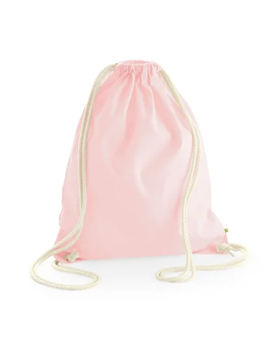 Borsa in Cotone Organico Canvas BIO  Beige Manici Lunghi Pastel Pink