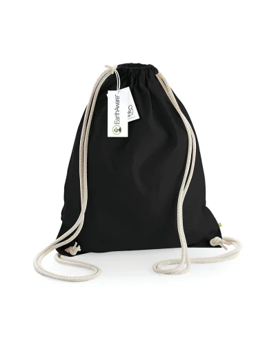 Borsa in Cotone Organico Canvas BIO  Beige Manici Lunghi Black