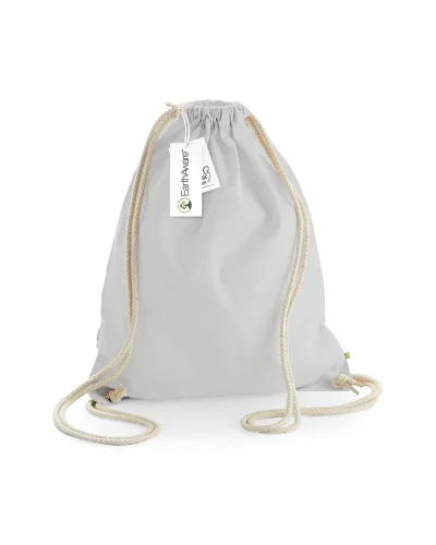Borsa in Cotone Organico Canvas BIO  Beige Manici Lunghi Light Grey