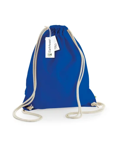 Borsa in Cotone Organico Canvas BIO  Beige Manici Lunghi Bright Royal
