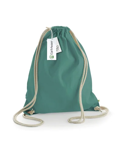 Borsa in Cotone Organico Canvas BIO  Beige Manici Lunghi Sage green