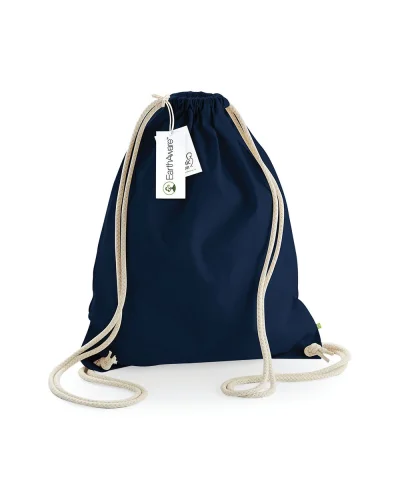 Borsa in Cotone Organico Canvas BIO  Beige Manici Lunghi French Navy