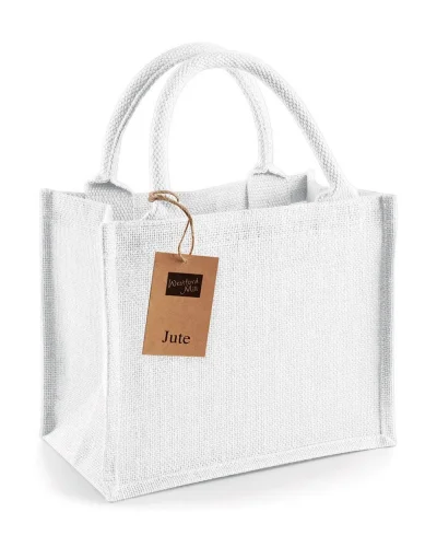 MMI Shopper Juta Naturale 6L con Manici Cotone, 26x22x14 cm