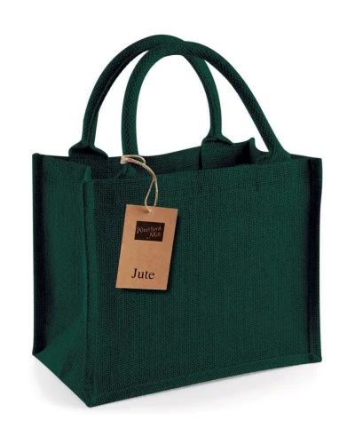 MMI Shopper Juta Naturale 6L con Manici Cotone, 26x22x14 cm